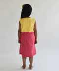 Yellow And Pink Linen Dress