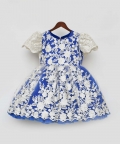 Blue and Off white Lace Frock