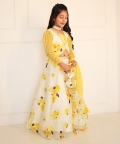 Flower Printed Ghagra With Different Sleeves