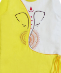Abstract Ganpati Color Block Kurta With Pants
