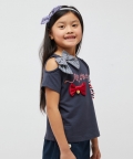 Navy Blue Top With Bows