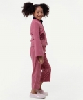 One Friday Pink Solid Polyester Jacket For Kids Girls