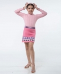 One Friday Pink Heart Print Skirt For Kids Girls
