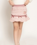 Varsity Chic Pink Mini Skirt for Girls