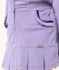 Varsity Chic Lilac Corduroy Mini Skirt With Pleated Frills