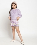 Varsity Chic Checkered Charm Shorts for Girls