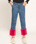 One Friday Blue Denim Trouser For Kids Girls