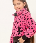 One Friday Rosewood Animal Print Jacket For Kids Girls