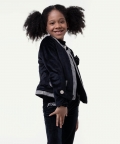One Friday Houndstooth Noir Jacket For Kids Girls