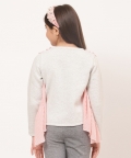 One Friday Grey Pleated Top For Kids Girls
