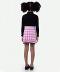 Pink Abstract Knitted Skirt
