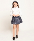 Petite Houndstooth Navy Skirt