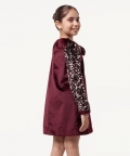 One Friday Brown Solid Dress For Kids Girls