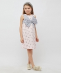 Pink Dress With Big Grey Bow