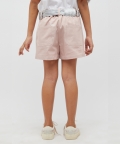 Pink Shorts With Blue Ribbon.