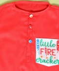 Red Fire Cracker Kurta Pajama Set 