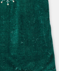 Green Snowflake Velvet Dress With Matching Facemask