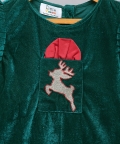 Green Velvet Christmas Reindeer Dress