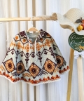 Fancy Embroidered Hoodie Poncho Top