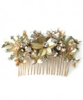 Gold Color Floral Hair Comb