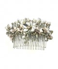 Silver Color Floral Hair Comb 