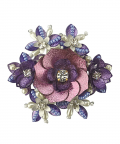 Purple Color Sequins, Beads, Pearls And Crystal Embellished Tic Tac Hairclip