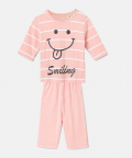 Women's Pink Stripe T-Shirt & Pyjama Set