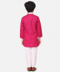 Attached Jacket Kurta Pajama For Boys-Pink