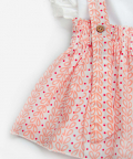 Peach stripe Hipsters Frilled Mini Frock 