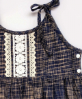 Navy Blue Crochete lace Teddy Romper for Baby Girl