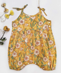 Yellow Floral Comfortbale Fit Draw String Baby Girl Romper 
