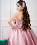A Completely Magnifique Pink Off Shoulder Gown And Statement Bow