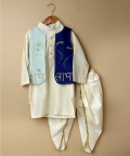 Blue shaded Shubh Labh Embroidered Outfit