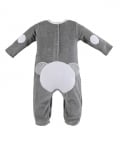 Unisex Chenille Footed Sleepsuit with A Kangaroo Pocket