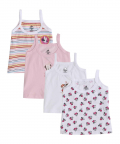  Minnie & Friends Girls Vest Dori Neck Sleeveless Solid Assorted Pack Of 4  