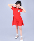 Girls Polo Dress With Paint Palette Hand Embellishment And Tie-Up Silhouette