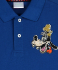 Blue Polo T-Shirt With Hand-Embellished Minion Motif