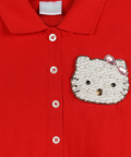 Red Playsuit Hand-Embellished Hello Kitty Motif