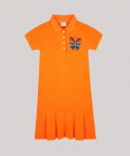 Girls Polo Dress With Shy Butterfly Motif