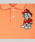 Peach Polo T-Shirt With MarshallPup From Paw Patrol Motif
