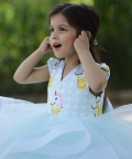 Aqua Unicorn Birthday Princess Dress With Hair Pin