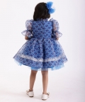Blue Vintage Sienna Party Dress With Hair Pin