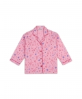 Pink Stars Print Cotton Long Sleeve Kids Night Suit