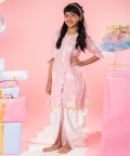 Sequins And Thread Work Pink Kurti With Dhoti