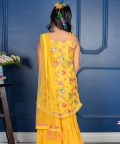Heavy Embroidery On Yellow Kurta With Sharara