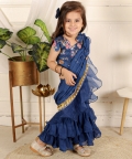 Saree Style Sharara With Crop Top