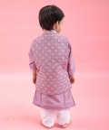 Heavy Embroidered Jacket With Silk Kurta And Chudidar Pyjama