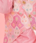 Pink Embroidered Jacket With Blue Kurta And Pyjama