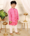 Cotton Print Jacket Style Kurta With Pyjama
