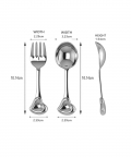 Sterling Silver Baby Spoon & Fork Set-3D Heart (35 gm)